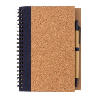 Cuaderno espiral de corcho con bolígrafo promocional